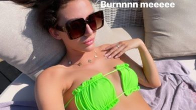 Chloe Veitch Sunbathing In Strapless Two-Piece Says ‘Burn Me’